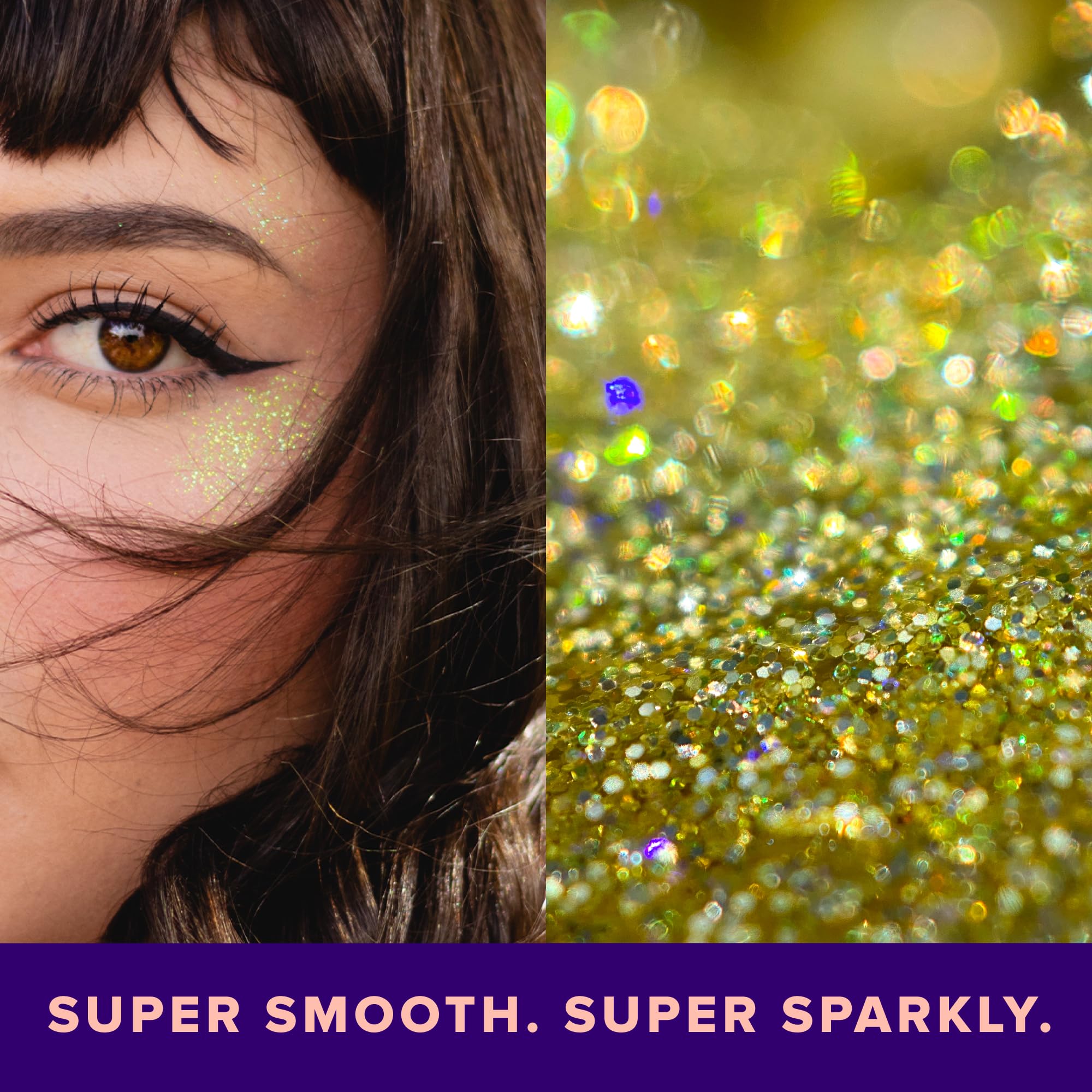 UNICORN SNOT brillo en cabello, añade destellos festivos y estilo audaz.