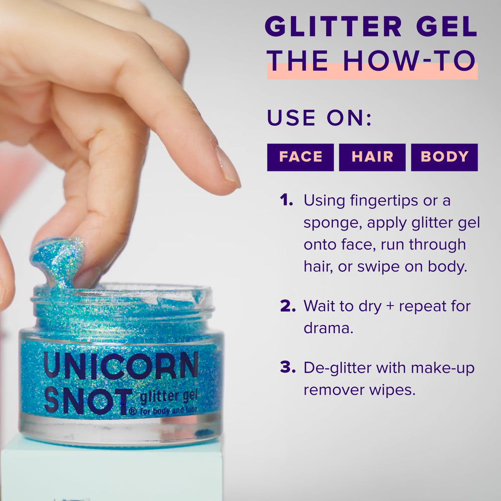 Unicorn Snot gel de fácil eliminación, limpia con paño o toallitas.