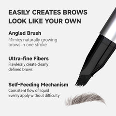 Unicos Eyebrow Pen displaying waterproof and smudgeproof wear for all-day use.