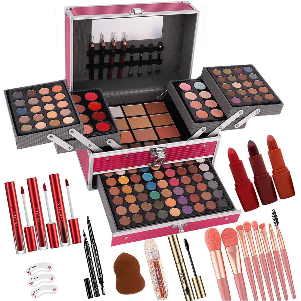 UNIFULL 132 Color Makeup Kit palette closeup highlights rich, versatile shades for creative looks