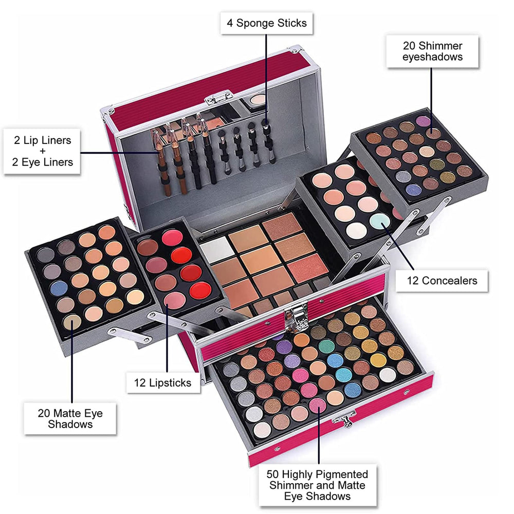 UNIFULL 132 Color Makeup Kit travel case demonstrates portable design for on-the-go touchups