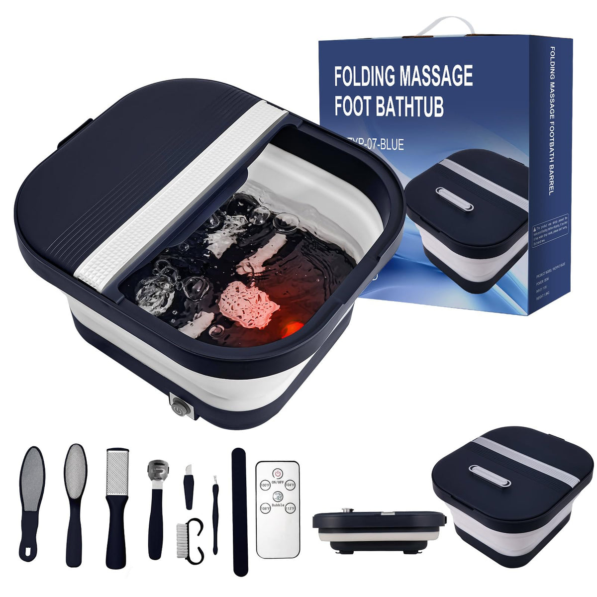 UNIFULL collapsible foot spa with heat and remote control for effortless relaxation