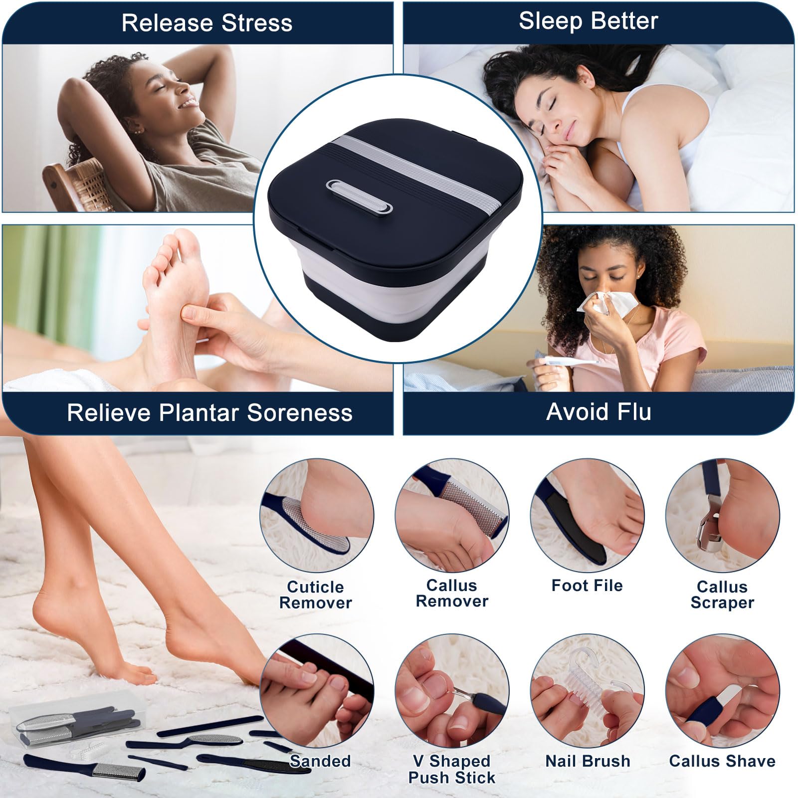 UNIFULL foldable foot spa design saves space for living rooms