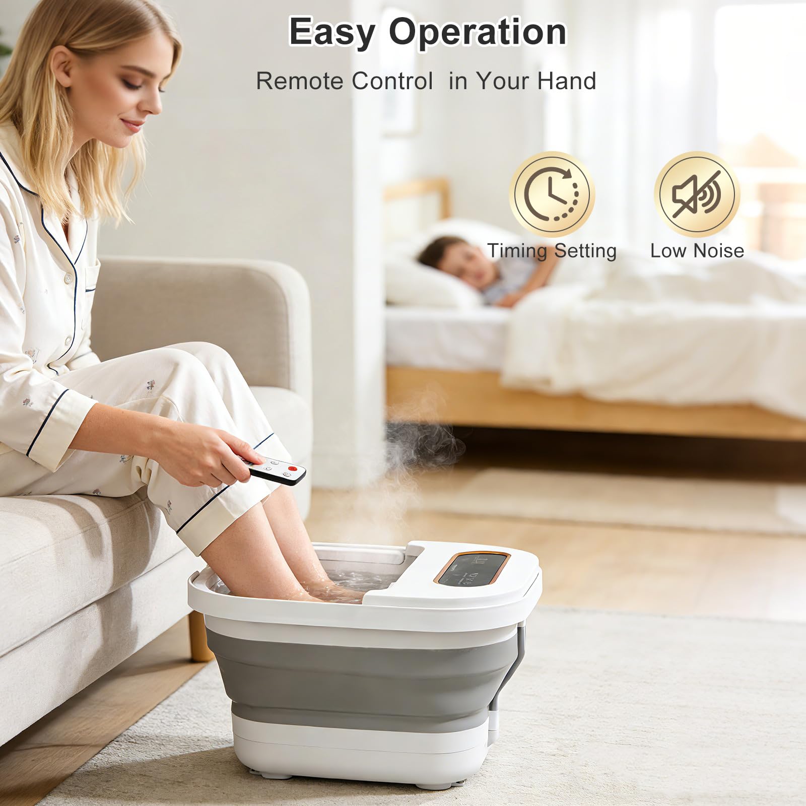 Unifull foot spa bubbles and oxygen circulation to maintain warmth.