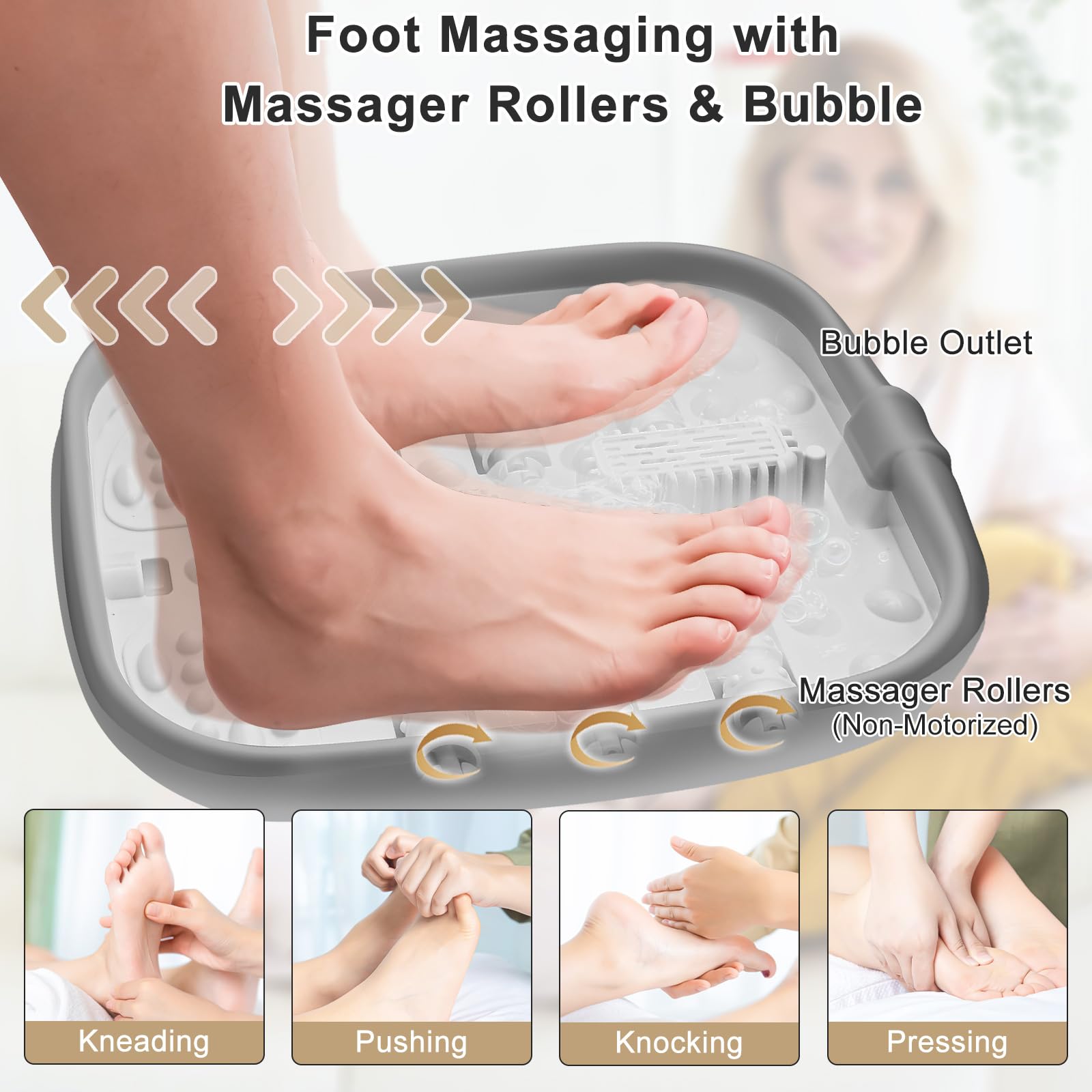 Unifull foot spa massage rollers deliver Shiatsu-like relief.