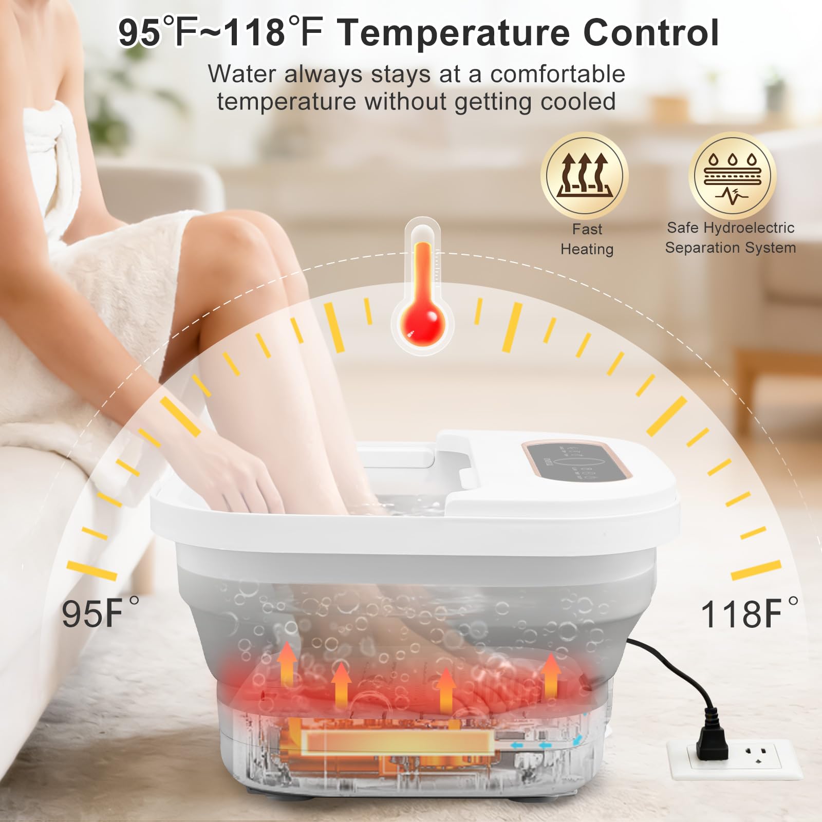 Unifull foot spa touch screen and remote for convenient operation.