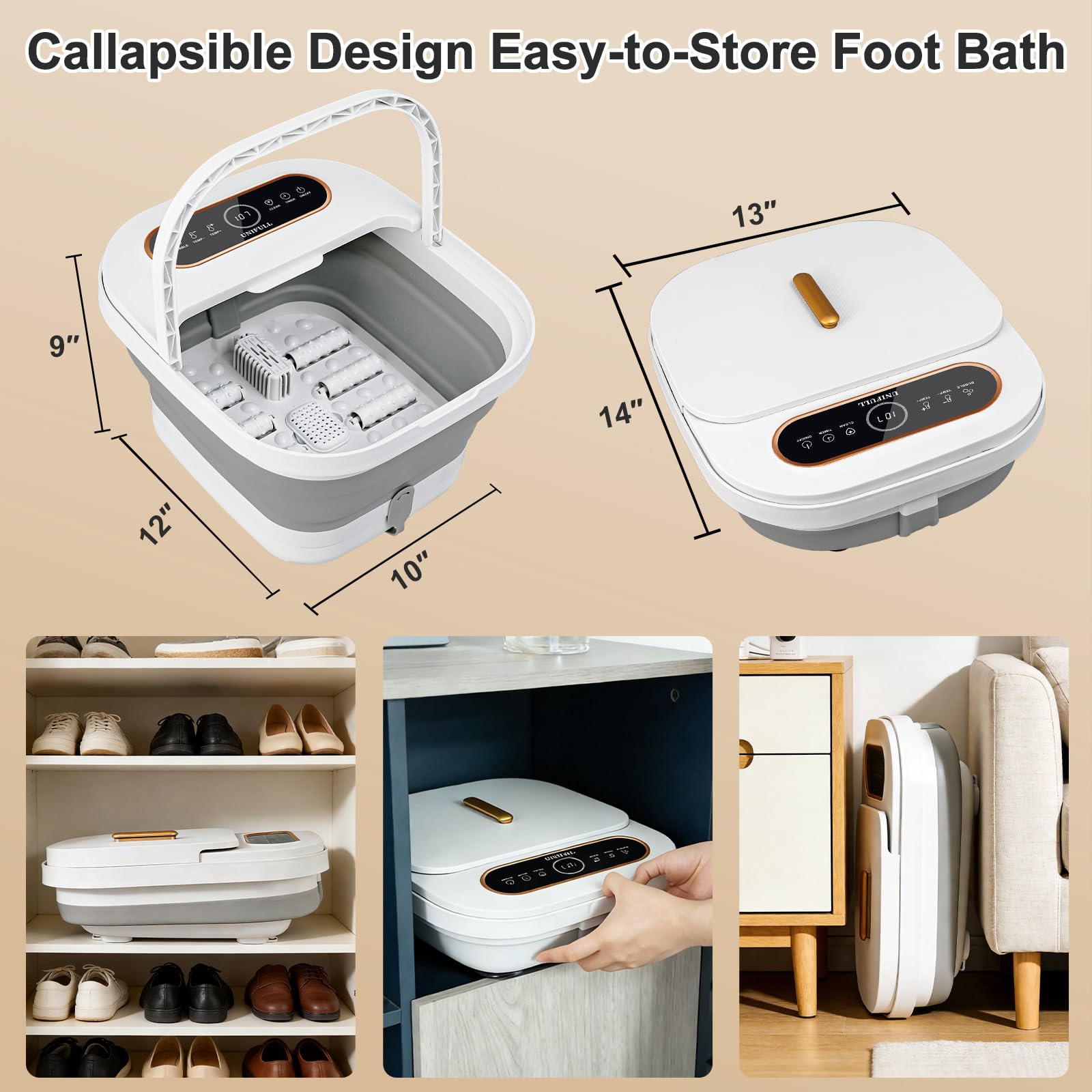 Unifull foot spa water drain for quick cleanup after soaks.
