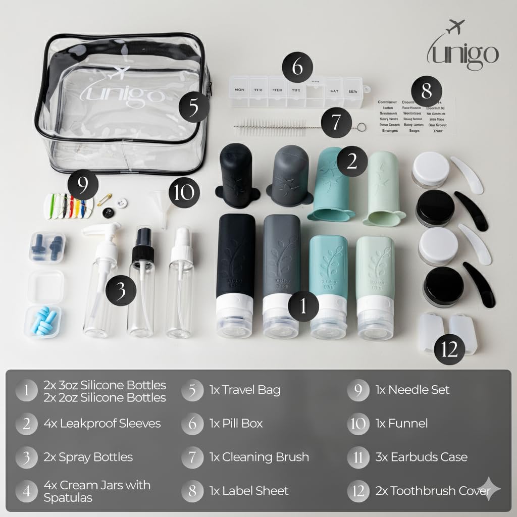 Unigo 90 ml and 60 ml silicone bottles close-up for easy squeezing