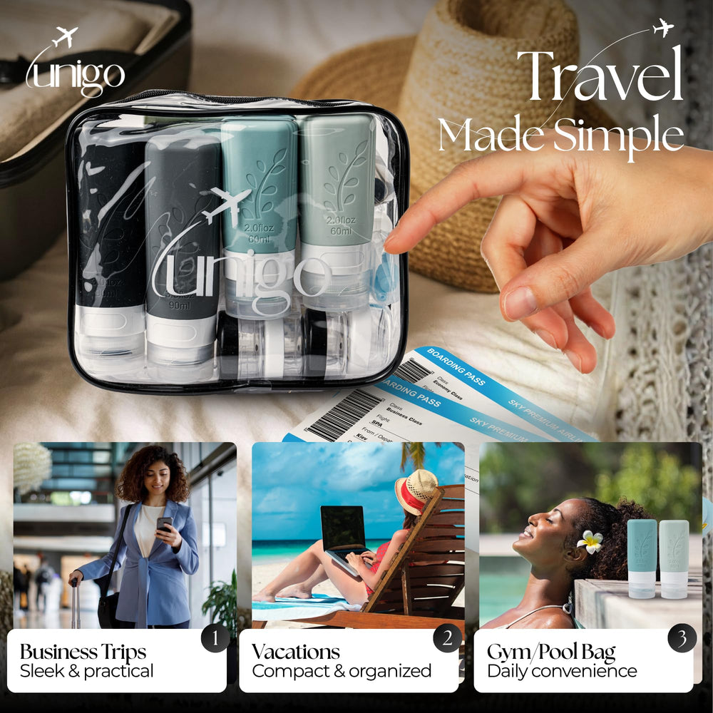 Unigo travel-ready kit packed in bag for hotel or cruise stays