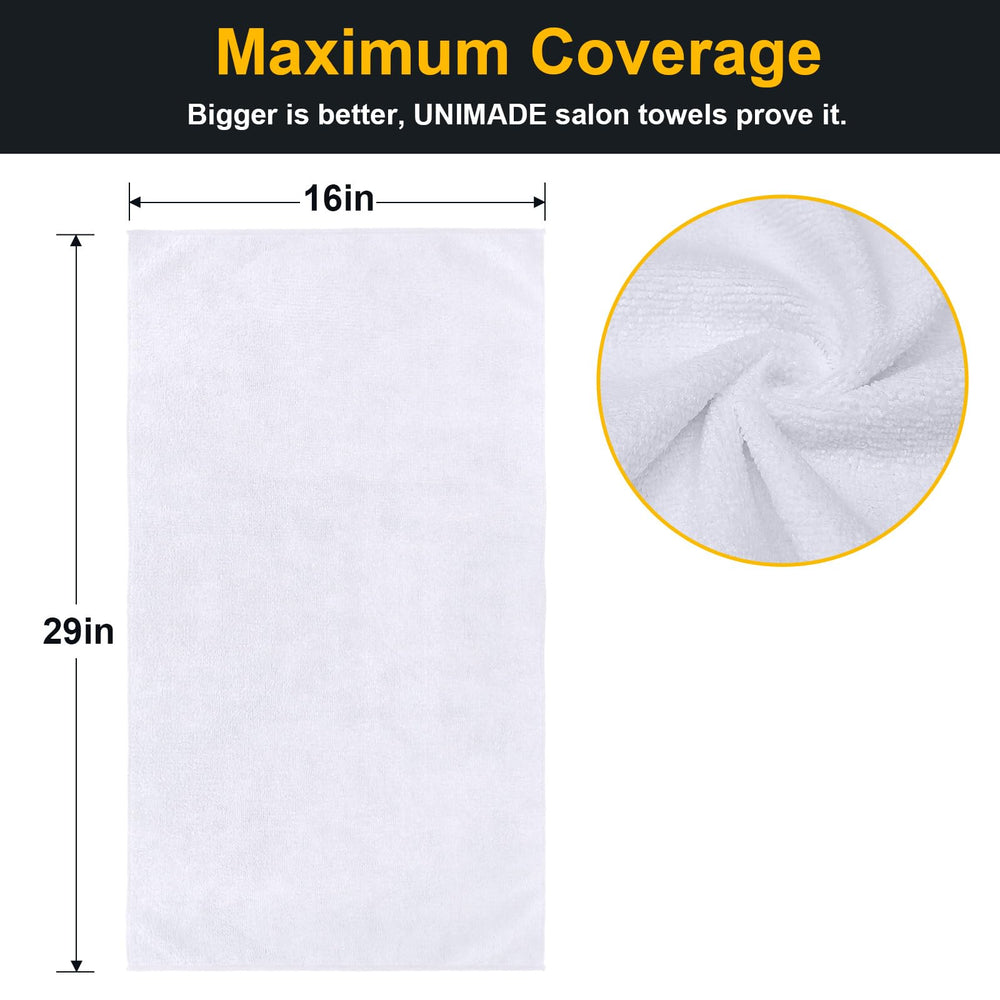 UNIMADE microfiber towels, 16x29 inches, soft touch for gym and spa visits