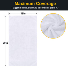 UNIMADE microfiber towels, 16x29 inches, soft touch for gym and spa visits