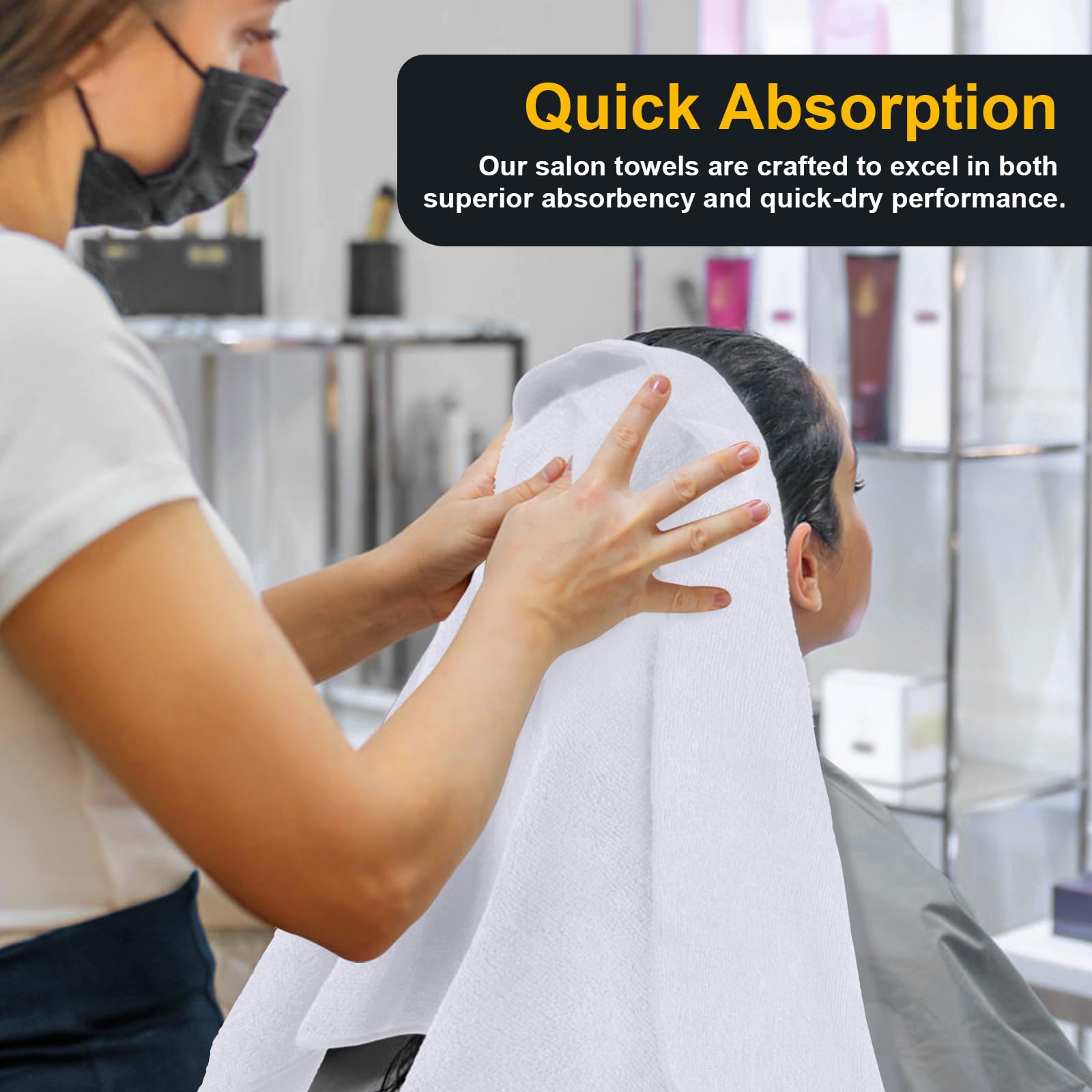 UNIMADE 16x29 inch towels, perfect size for client comfort during services