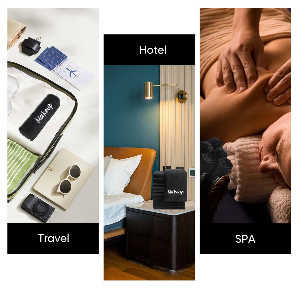 UNIMADE black makeup cloth preserves cleanliness and reduces staining on other towels.
