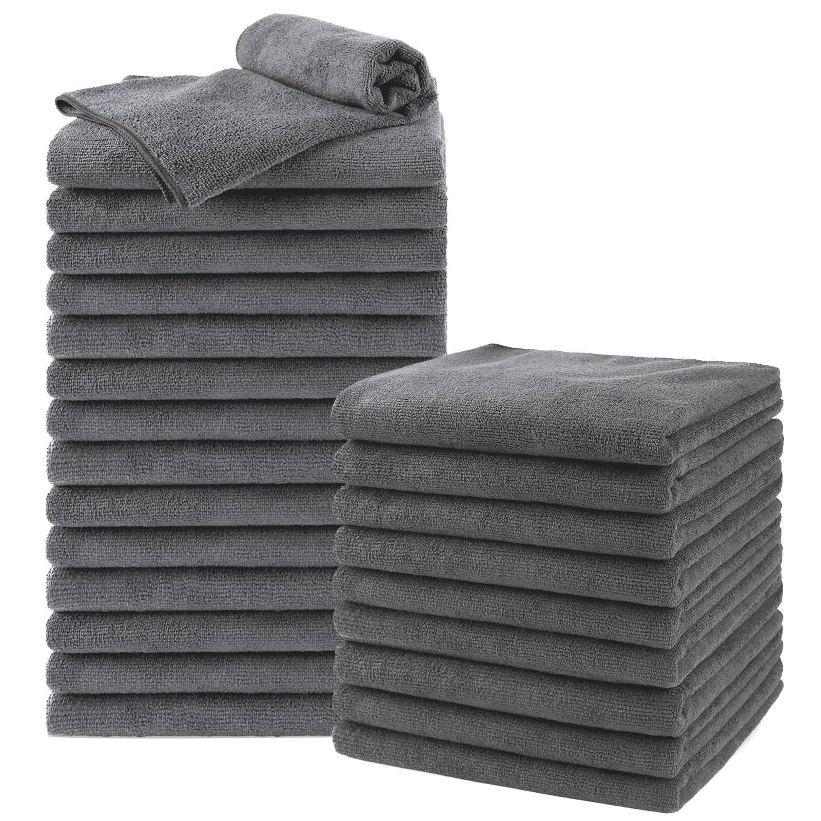 UNIMADE Salon Towels 24 Pack pack shot in gray for versatile salon, gym, and spa use.