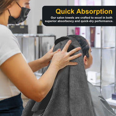 UNIMADE Salon Towels 24 Pack soft touch gray for comfortable client experiences.