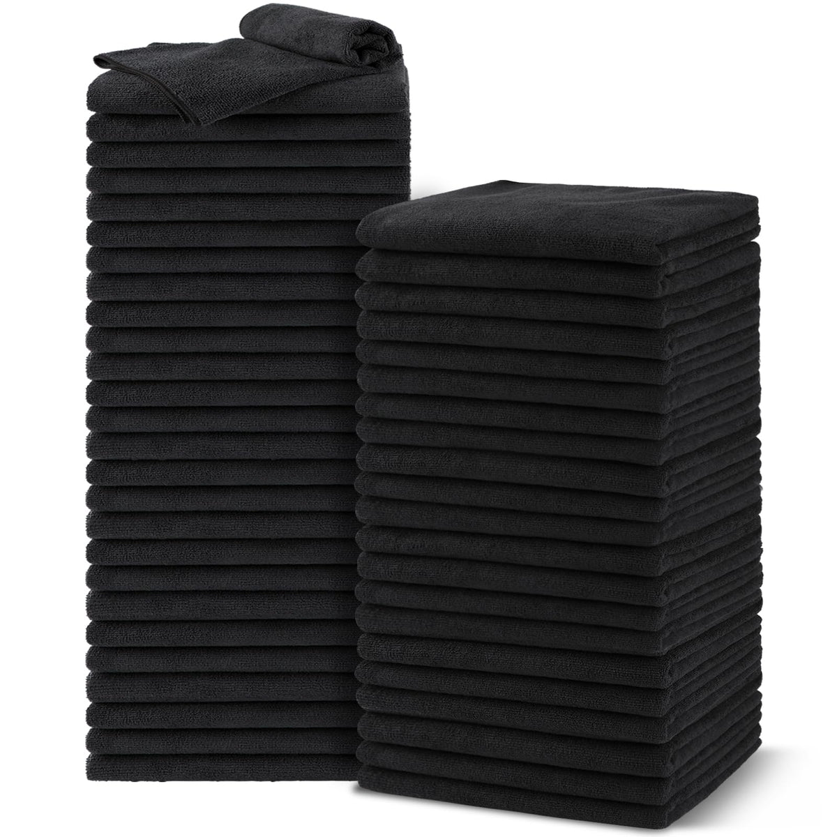 UNIMADE salon towels 48-pack, black, 16x29, quick-drying for busy salons.