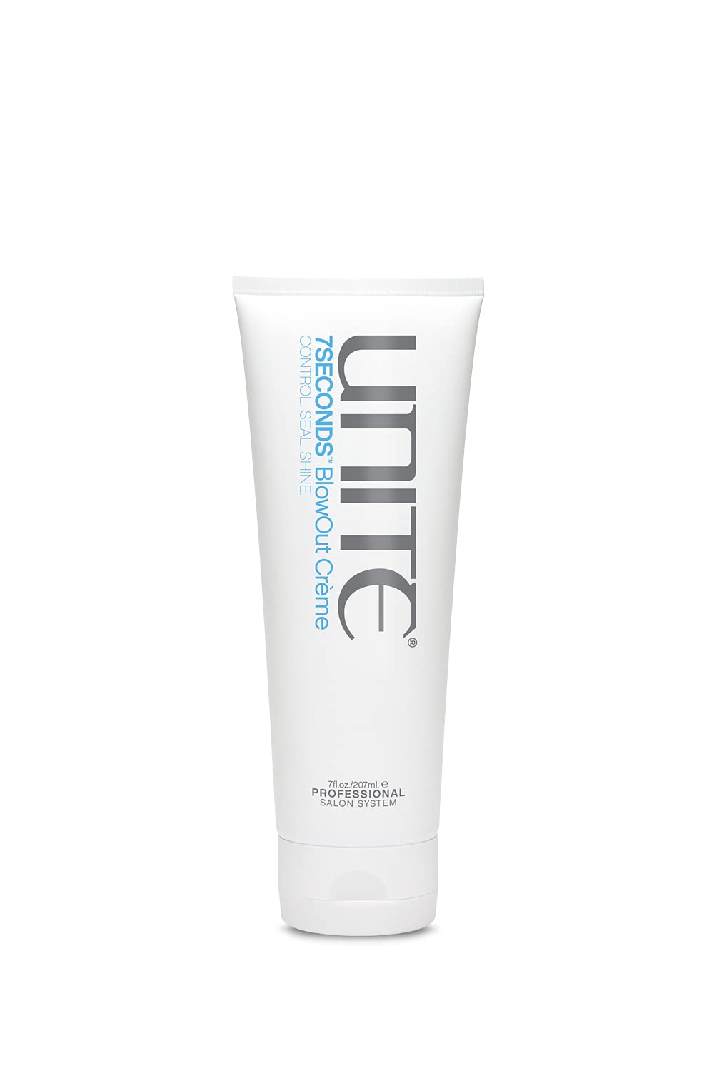 UNITE 7SECONDS BlowOut Creme applied to wet hair for moisture sealing and shine.