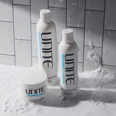 UNITE 7SECONDS Conditioner UV protection visuals for fade-reduction benefits