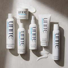 UNITE 7SECONDS Shampoo color-protection close-up highlights vibrant, longer-lasting shade.