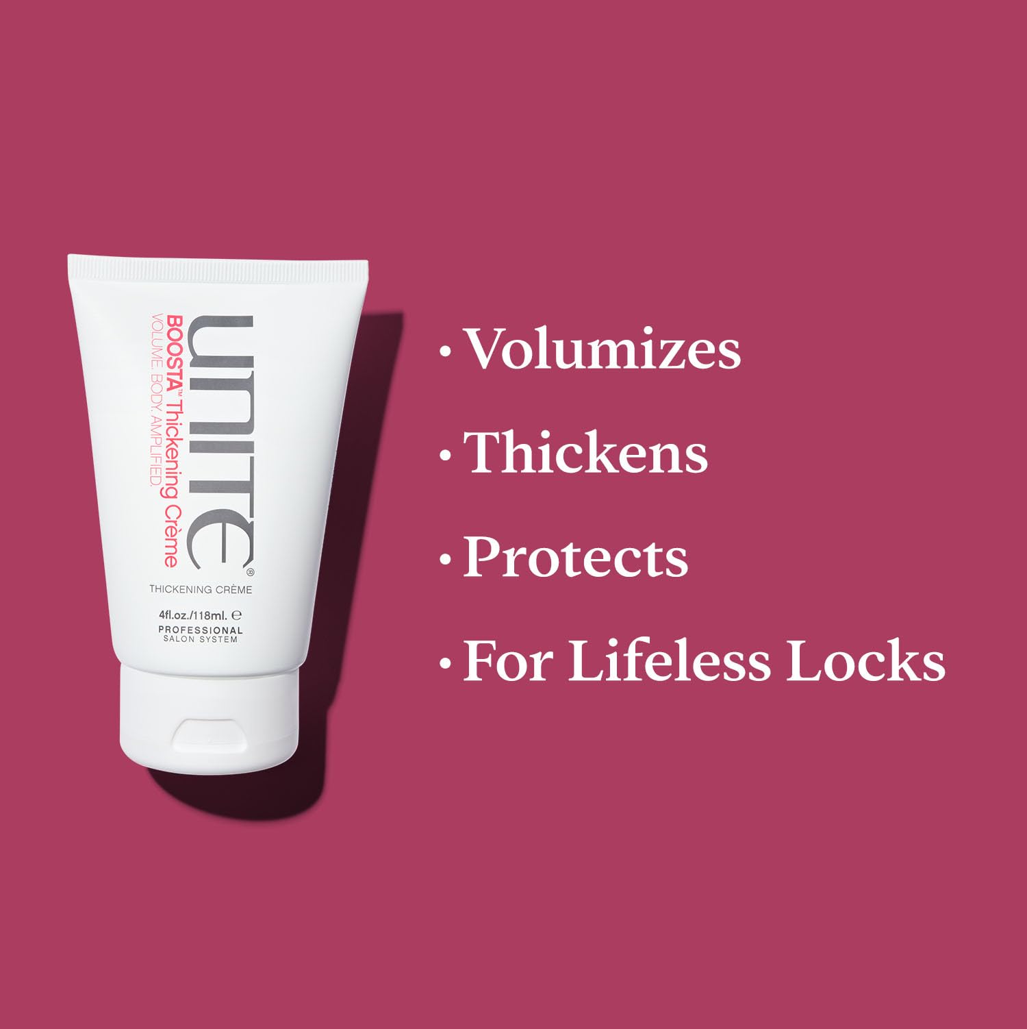 UNITE BOOSTA cream being applied for instant lift on fine hair.