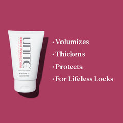 UNITE BOOSTA cream being applied for instant lift on fine hair.