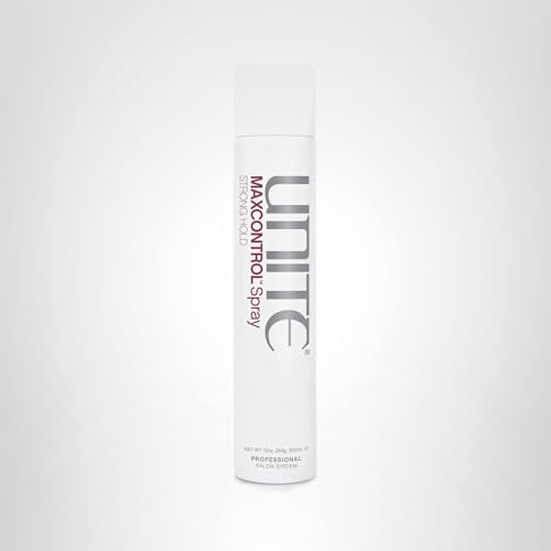 UNITE MAXCONTROL hairspray on model hair in an updo demonstrating workable hold.