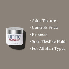 UNITE SECOND Day application yields soft, manageable hair for any style.
