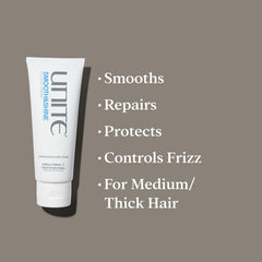 Creamy texture close-up highlights rich formula that smooths and nourishes hair
