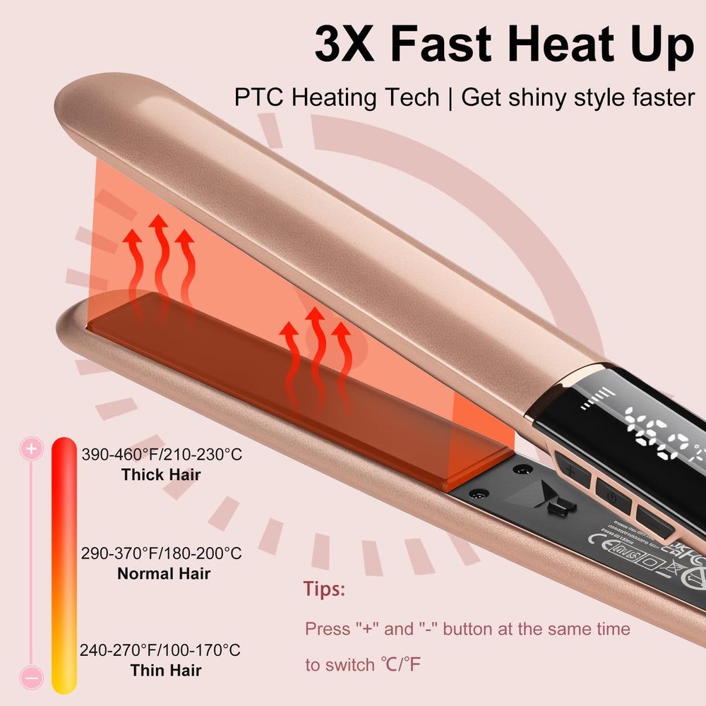 UNOBEY 3D ceramic plates glide smoothly to prevent snagging during styling