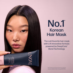 UNOVE Deep Damage Repair bottle closeup highlighting keratin-rich formula