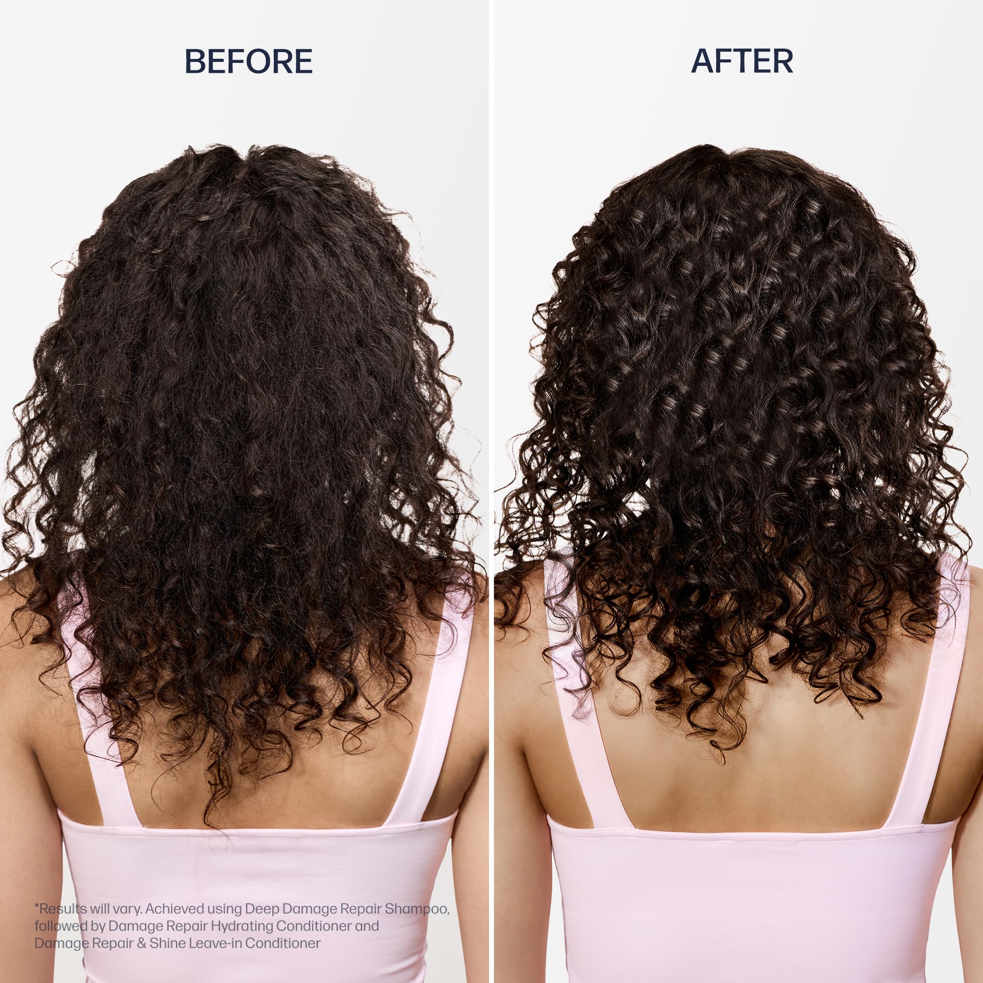UNOVE Deep Damage Repair Shampoo hair texture close-up reveals smoother strands.