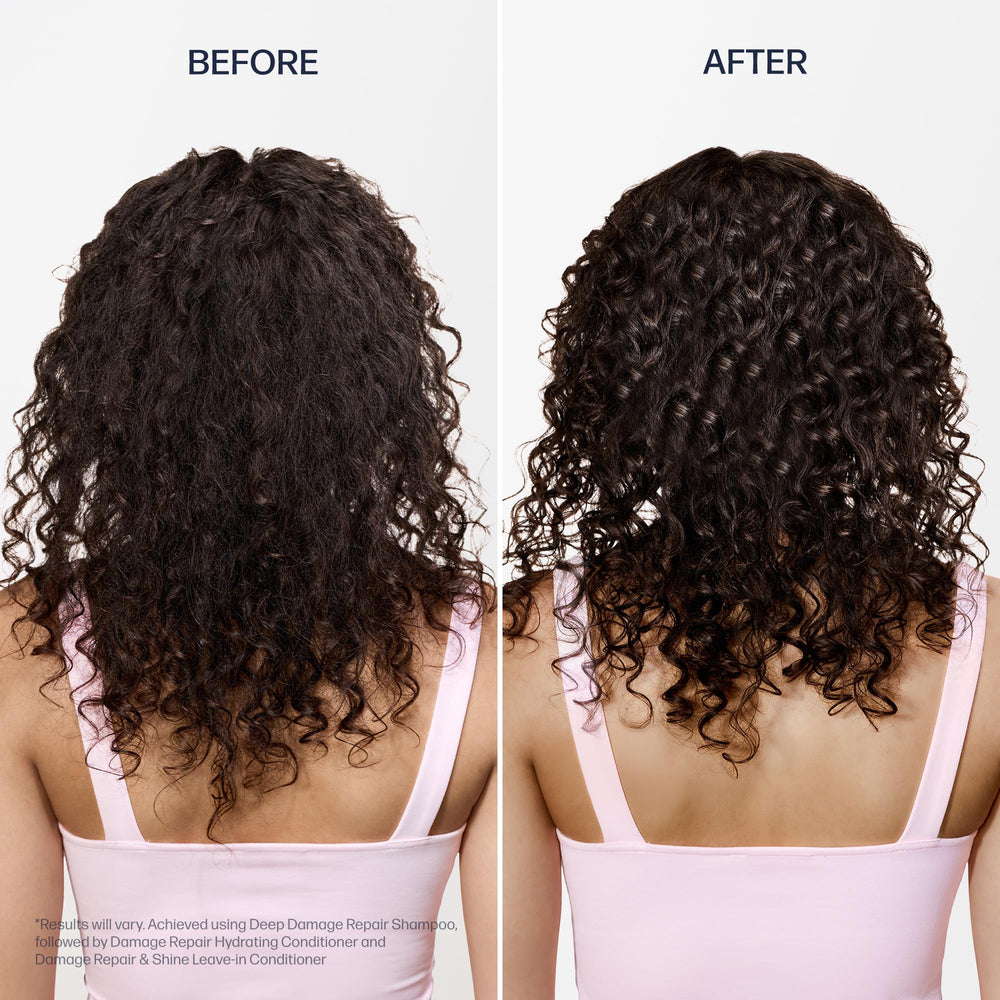 UNOVE Deep Damage Repair Shampoo hair texture close-up reveals smoother strands.