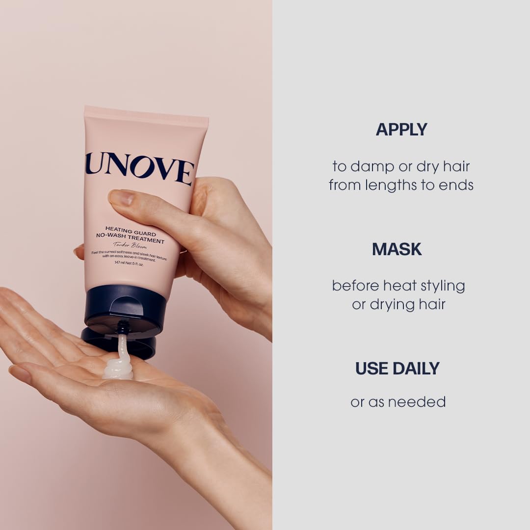 UNOVE Heating Guard silky finish highlights smooth, manageable hair with reduced frizz