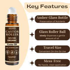 Untamed Organics aceite de castor rodillo contorno de ojos para hidratacion diaria.