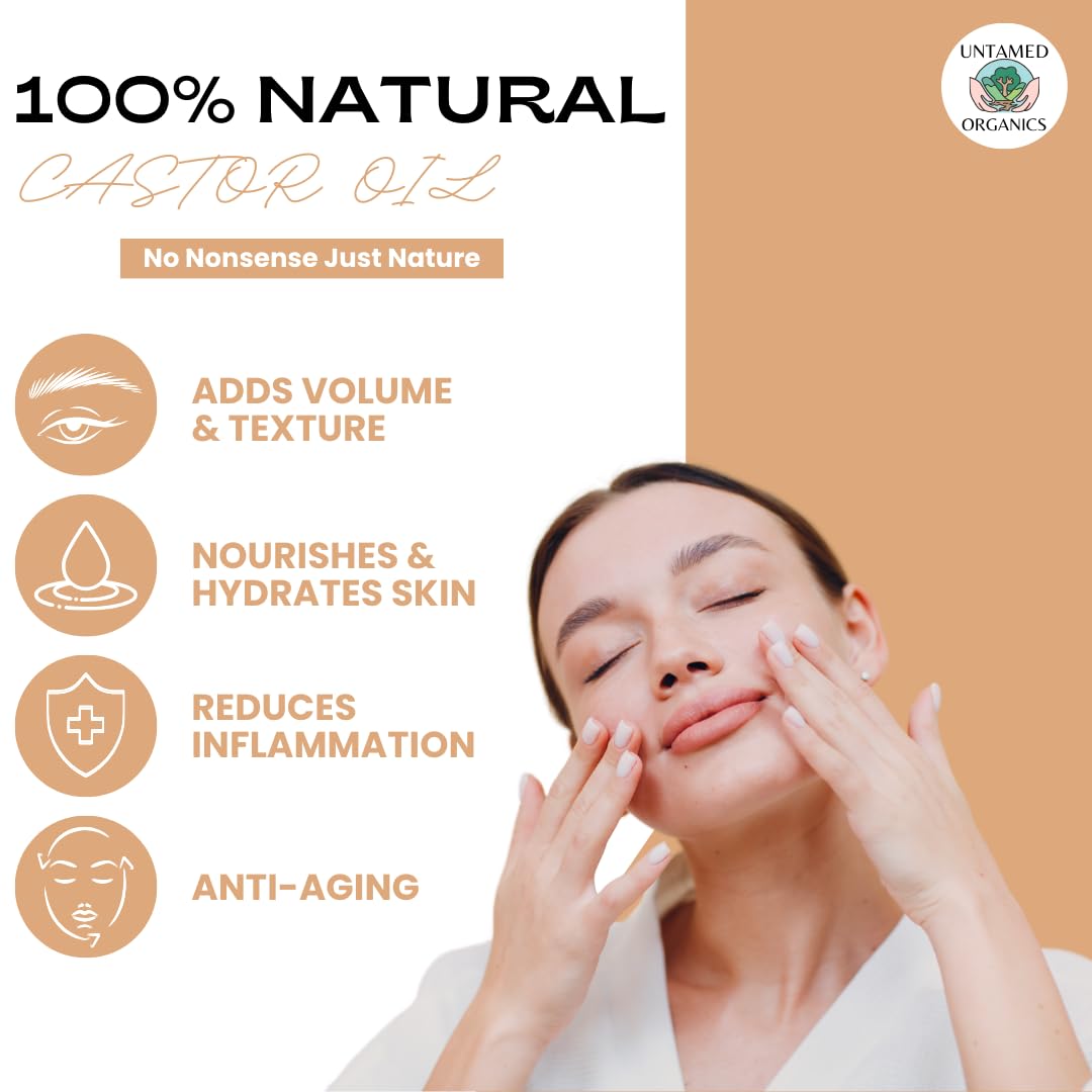 Untamed Organics aceite de castor rodillo para labios con nutricion suave.