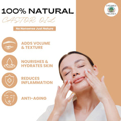 Untamed Organics aceite de castor rodillo para labios con nutricion suave.