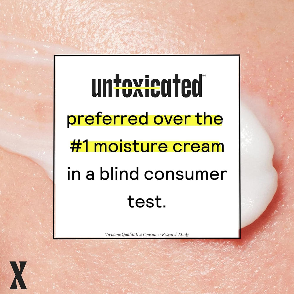 Untoxicated Moisturizing Cream showing a pH-balanced formula label on packaging