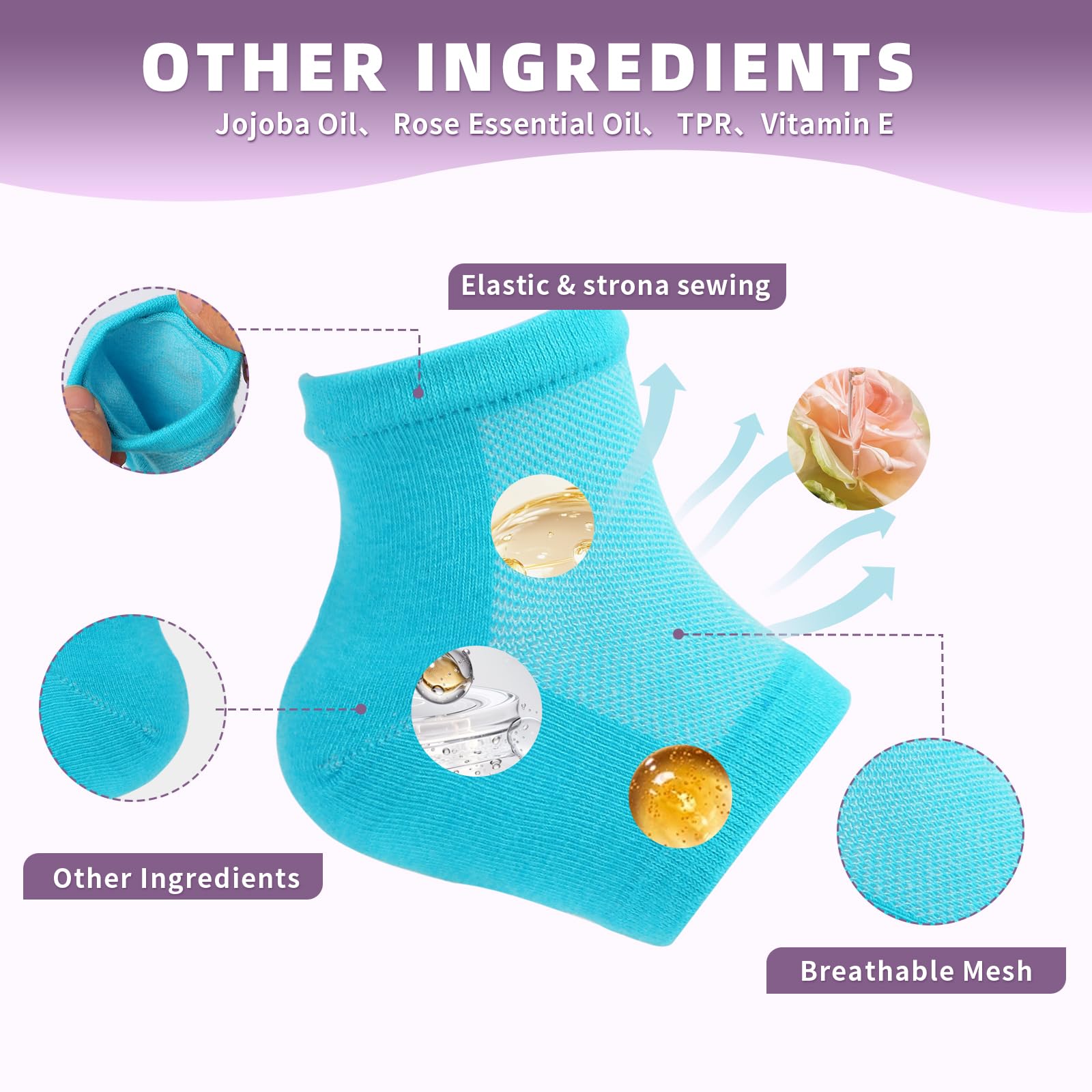 Untrytb calcetines silicona interior con jojoba, hidratación profunda