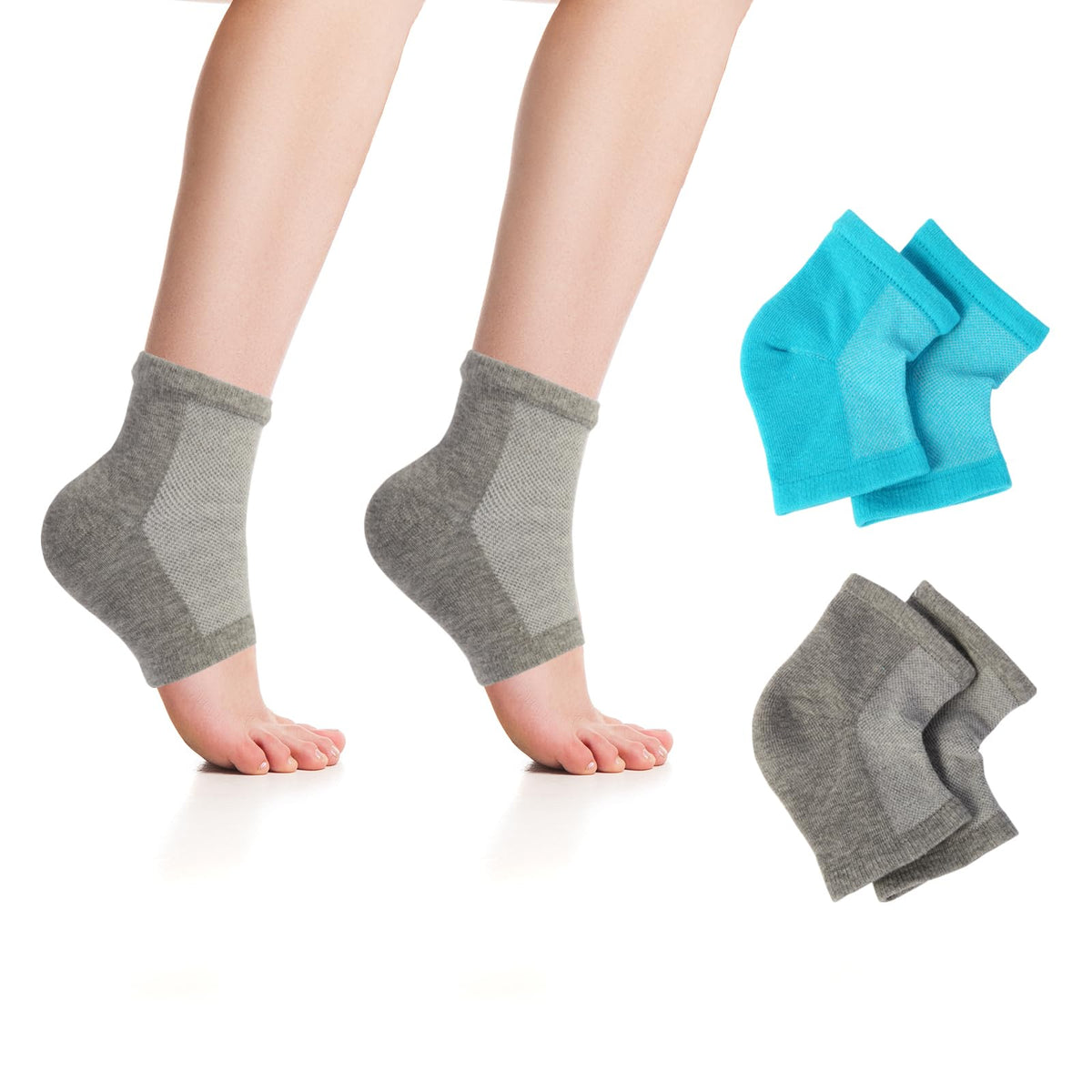 Untrytb calcetines silicona sin dedos, gel en talón para hidratar los pies