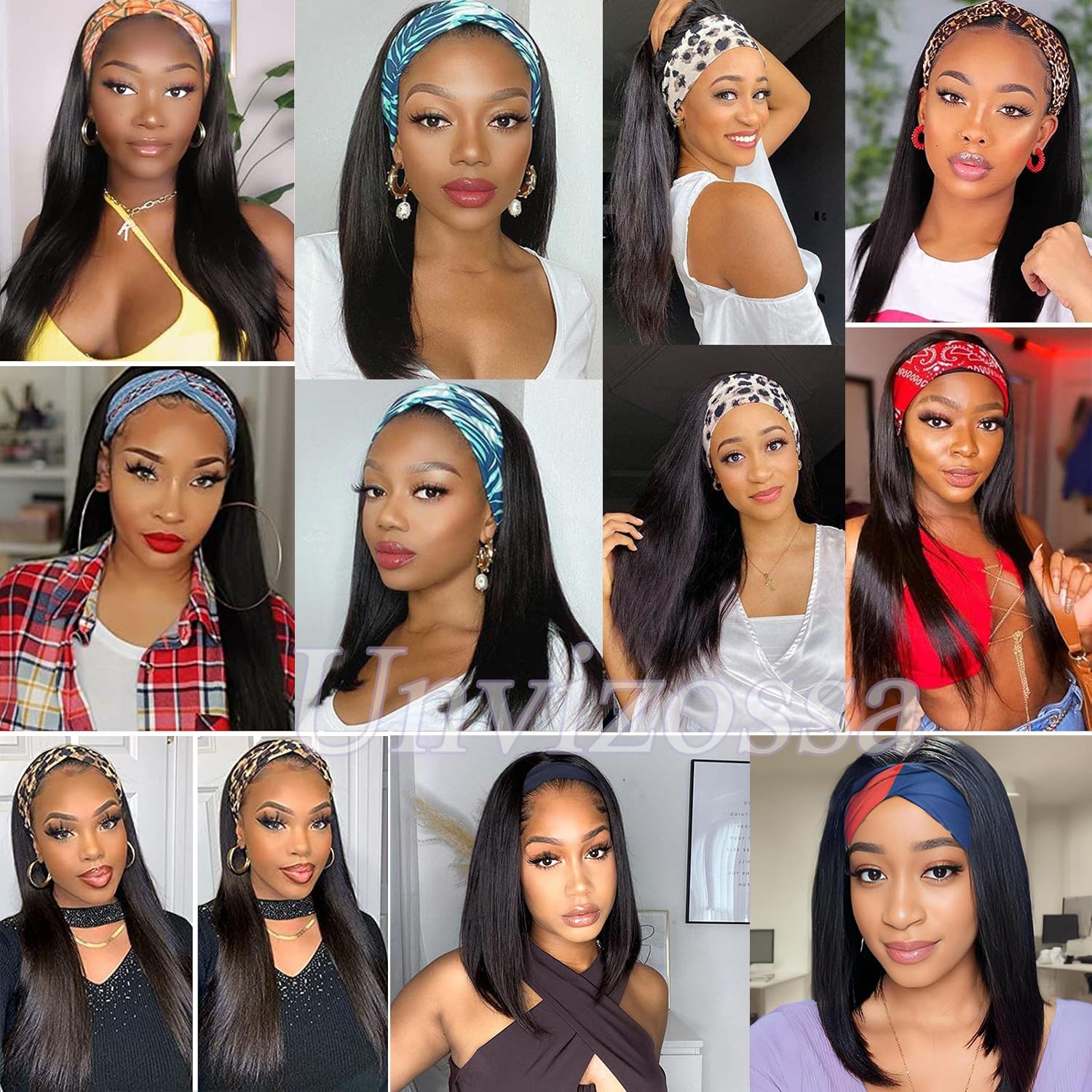 Versatile straight style suitable for ponytails with Unvizossa wig.