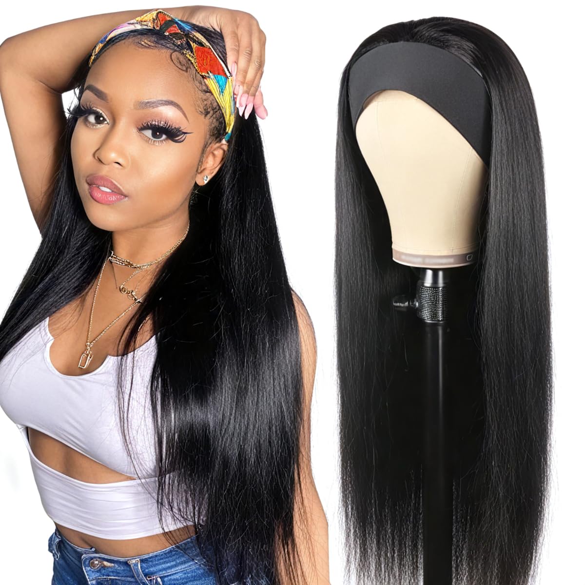 Great for travel and daily wear with Unvizossa headband wig.