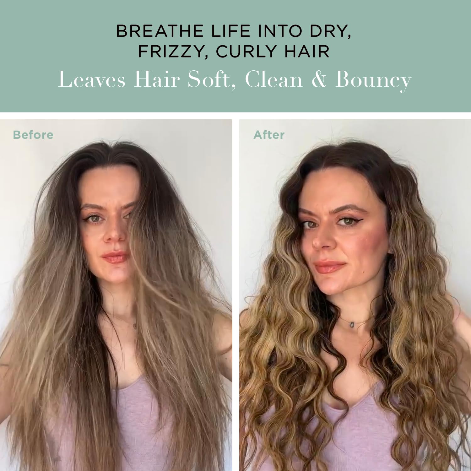 Washing with Unwash conditioner for even application and frizz control