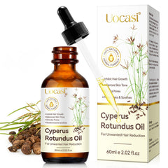 Aceite de Uocasi Cyperus Rotundus en frasco para cuidado diario de la piel.