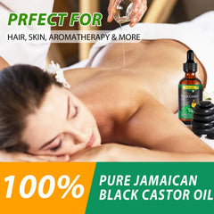 Uocasi Aceite de Ricino Negro Jamaicano, aplicación suave sobre la piel.