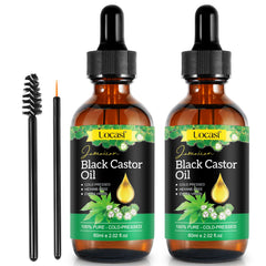 Uocasi: aceite de ricino negro jamaicano en botella 2 pack para crecimiento del cabello