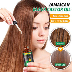 Uocasi Aceite de Ricino Negro Jamaicano para cabello con fortalecimiento visible.