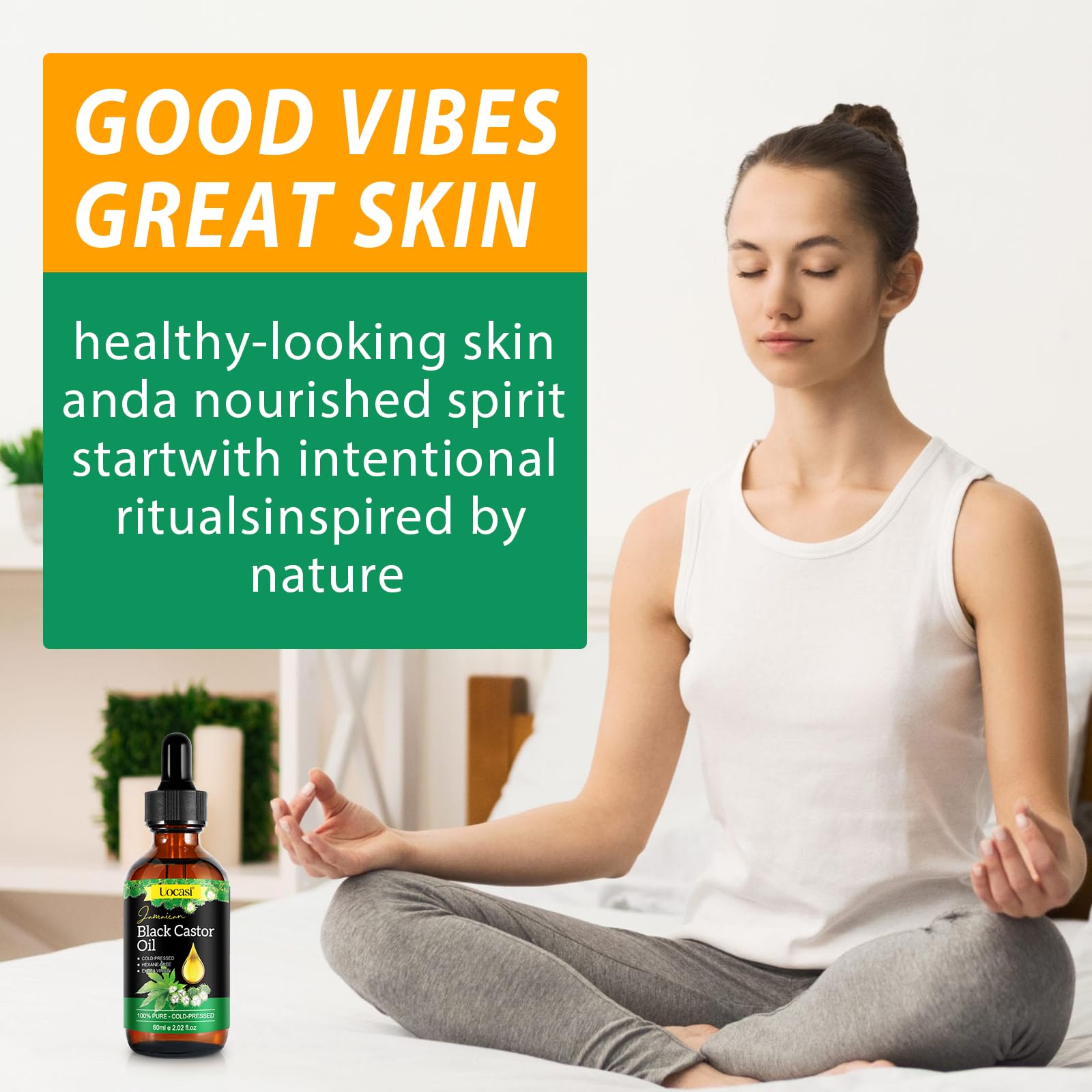 Uocasi Aceite de Ricino Negro Jamaicano para masajes y relajación muscular.