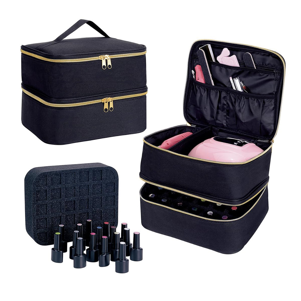 UOZL nail polish organizer double-layer structure with separate storage zones