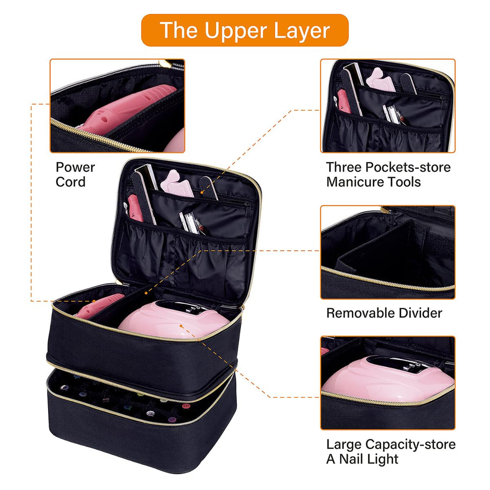 UOZL nail polish organizer lower layer stores 30 bottles upright and organized