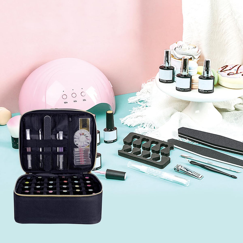 UOZL nail polish organizer travel-ready with compact, portable design